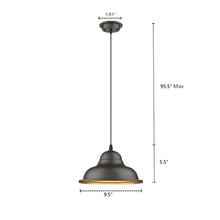 Load image into Gallery viewer, RADIANCE goods Industrial 1 Light Rubbed Bronze Ceiling Pendant 10&quot; Wide
