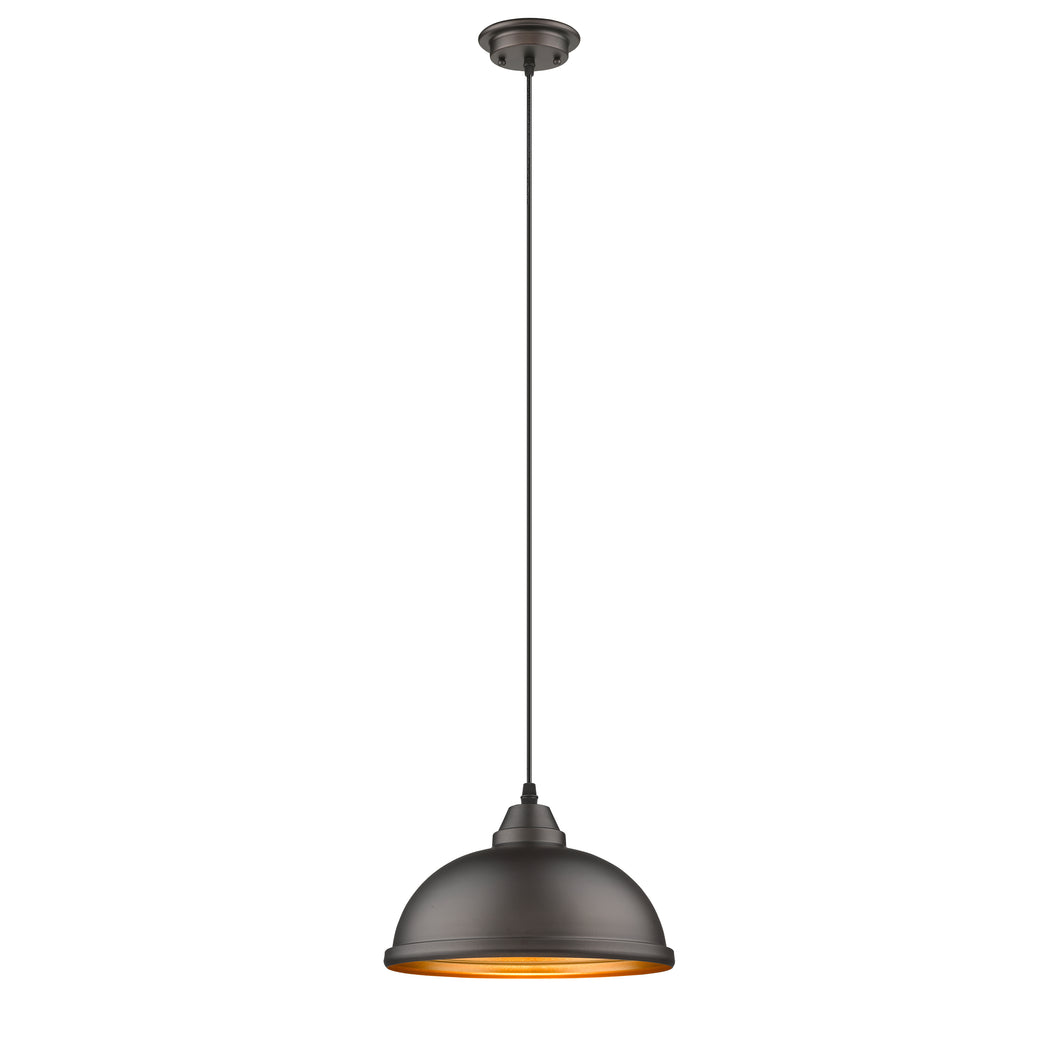 RADIANCE goods Industrial 1 Light Rubbed Bronze Ceiling Pendant 10
