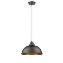 Load image into Gallery viewer, RADIANCE goods Industrial 1 Light Rubbed Bronze Ceiling Pendant 10&quot; Wide
