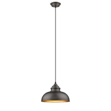 Load image into Gallery viewer, RADIANCE goods Industrial 1 Light Rubbed Bronze Ceiling Pendant 12&quot; Wide
