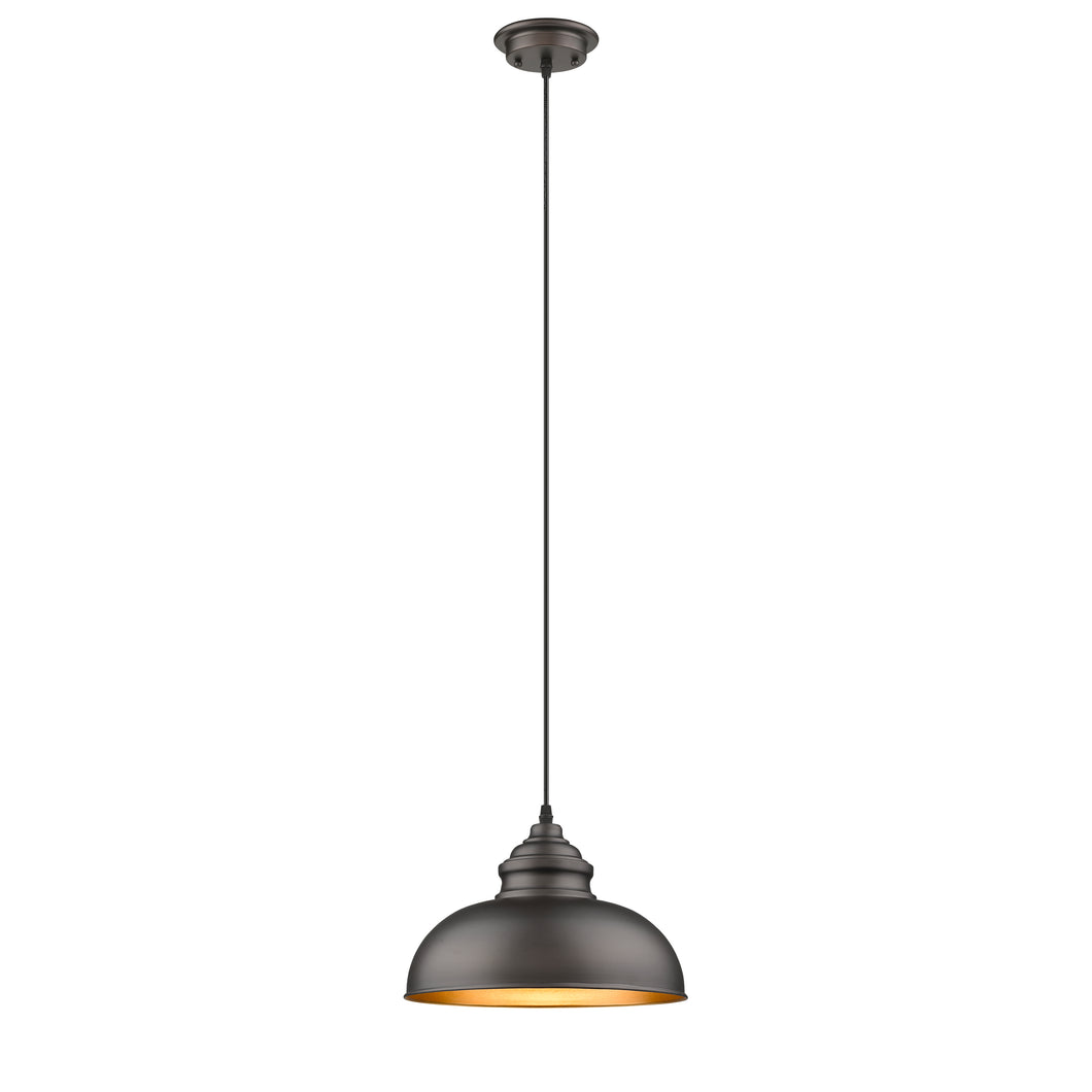 RADIANCE goods Industrial 1 Light Rubbed Bronze Ceiling Pendant 12