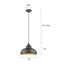 Load image into Gallery viewer, RADIANCE goods Industrial 1 Light Rubbed Bronze Ceiling Pendant 12&quot; Wide
