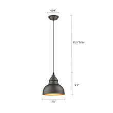 Load image into Gallery viewer, RADIANCE goods Industrial 1 Light Rubbed Bronze Ceiling Pendant 8&quot; Wide
