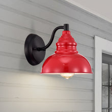 Load image into Gallery viewer, RADIANCE goods 1 Light Matte Black and Red Indoor Wall Sconce 8&quot; Wide
