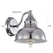 Load image into Gallery viewer, RADIANCE goods 1 Light Chrome Indoor Wall Sconce 8&quot; Wide
