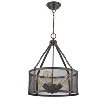 Load image into Gallery viewer, RADIANCE goods Industrial-Style 4 Light Rubbed Bronze Ceiling Pendant 16&quot; Wide
