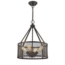 Load image into Gallery viewer, RADIANCE goods Industrial-Style 4 Light Rubbed Bronze Ceiling Pendant 16&quot; Wide
