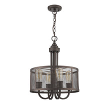 Load image into Gallery viewer, RADIANCE goods Industrial-Style 4 Light Rubbed Bronze Ceiling Pendant 16&quot; Wide
