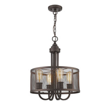Load image into Gallery viewer, RADIANCE goods Industrial-Style 4 Light Rubbed Bronze Ceiling Pendant 16&quot; Wide
