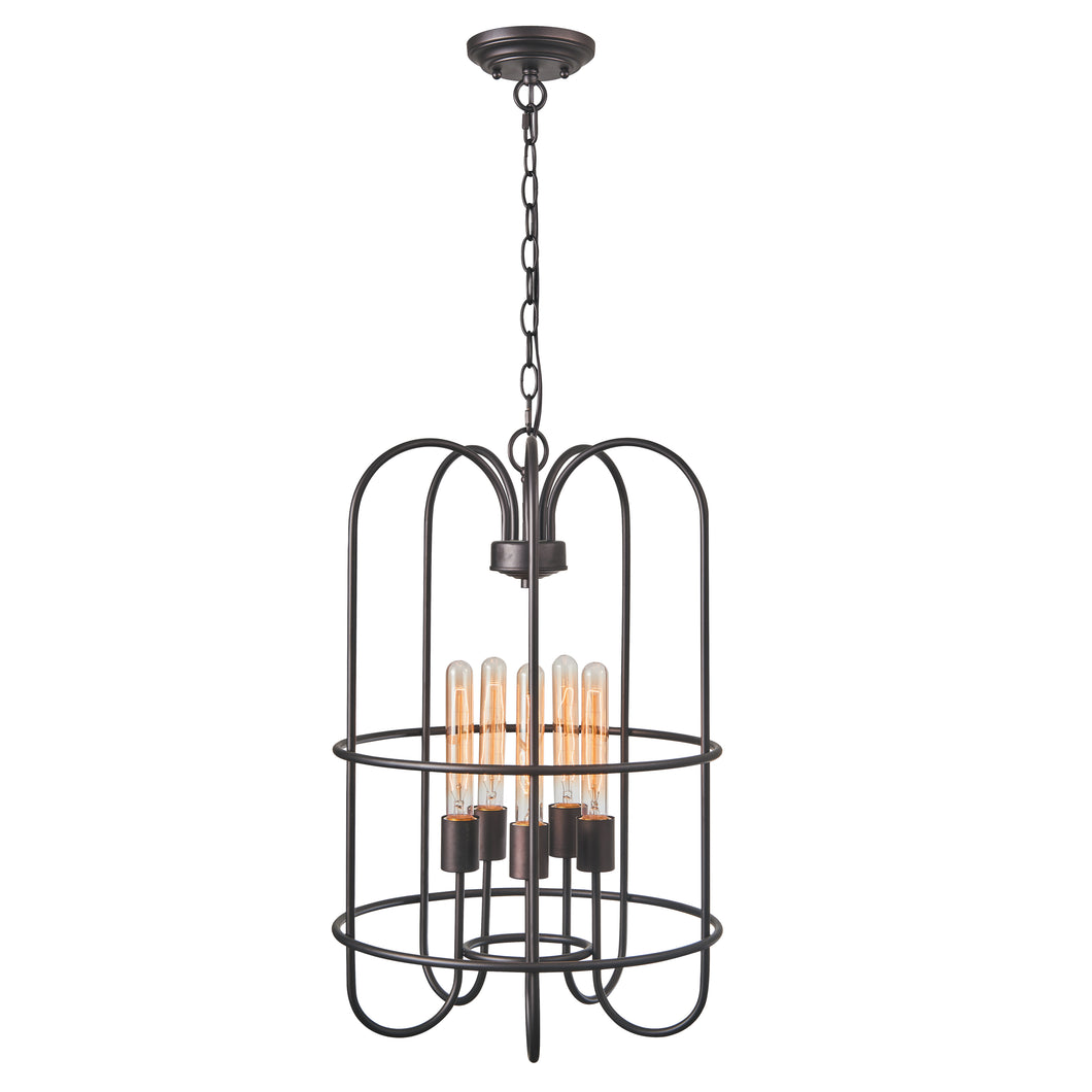 RADIANCE goods Industrial-Style 5 Light Rubbed Bronze Ceiling Pendant 16