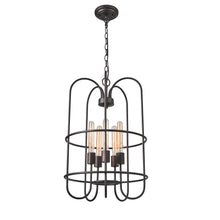 Load image into Gallery viewer, RADIANCE goods Industrial-Style 5 Light Rubbed Bronze Ceiling Pendant 16&quot; Wide
