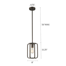 Load image into Gallery viewer, RADIANCE goods Industrial 1 Light Rubbed Bronze Ceiling Pendant 8&quot; Wide
