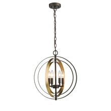 Load image into Gallery viewer, RADIANCE goods Industrial 4 Light Rubbed Bronze/Gold Ceiling Pendant 16&quot; Wide
