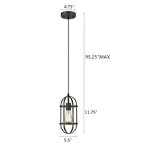 Load image into Gallery viewer, RADIANCE goods Industrial 1 Light Rubbed Bronze Ceiling Pendant 5.5&quot; Wide
