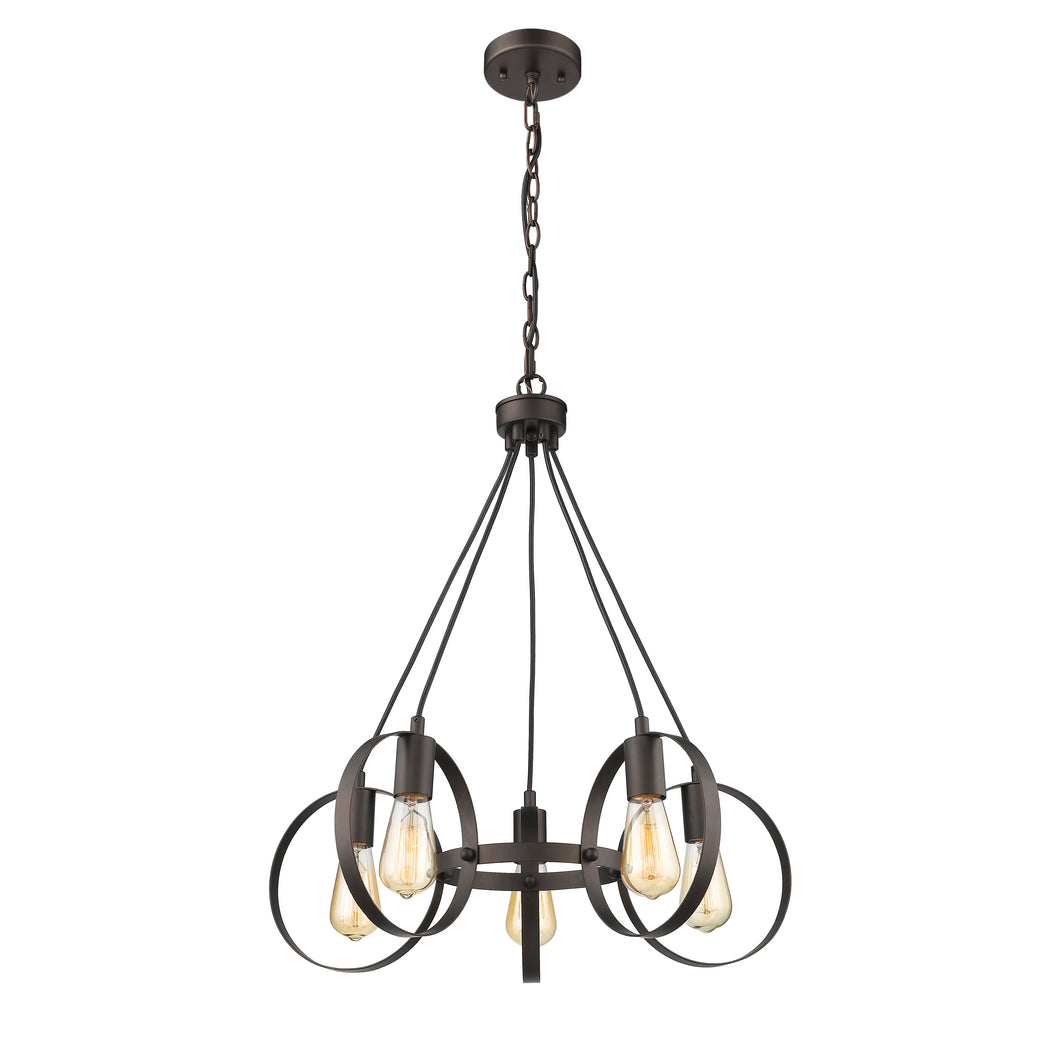 RADIANCE goods Industrial 5 Light Rubbed Bronze Ceiling Pendant 23