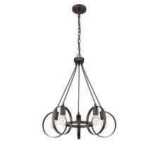 Load image into Gallery viewer, RADIANCE goods Industrial 5 Light Rubbed Bronze Ceiling Pendant 23&quot; Wide
