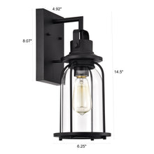 Load image into Gallery viewer, RADIANCE goods 1 Light Textured Black Outdoor Wall Sconce 15&quot; Tall
