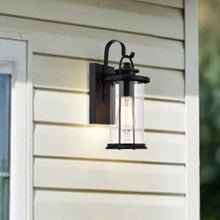 Load image into Gallery viewer, RADIANCE goods 1 Light Textured Black Outdoor Wall Sconce 13&quot; Tall
