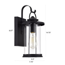 Load image into Gallery viewer, RADIANCE goods 1 Light Textured Black Outdoor Wall Sconce 15&quot; Tall
