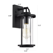 Load image into Gallery viewer, RADIANCE goods 1 Light Textured Black Outdoor Wall Sconce 13&quot; Tall
