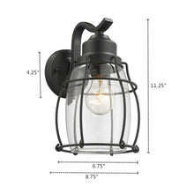 Load image into Gallery viewer, RADIANCE goods 1 Light Textured Black Outdoor Wall Sconce 11&quot; Tall
