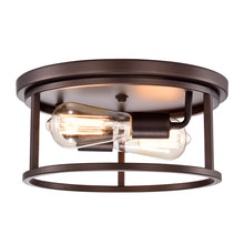 Load image into Gallery viewer, RADIANCE goods 2 Light Rubbed Bronze Finish Flush Mount Ceiling Fixture 12&quot; Wide
