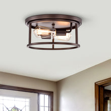 Load image into Gallery viewer, RADIANCE goods 2 Light Rubbed Bronze Finish Flush Mount Ceiling Fixture 12&quot; Wide
