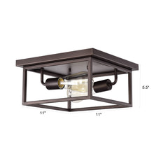 Load image into Gallery viewer, RADIANCE goods 2 Light Rubbed Bronze Finish Flush Mount Ceiling Fixture 11&quot; Wide
