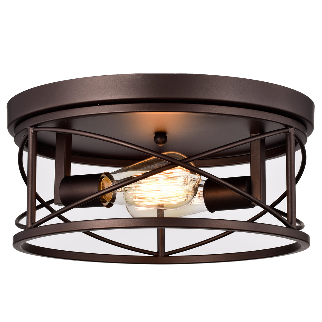 RADIANCE goods 2 Light Rubbed Bronze Finish Flush Mount Ceiling Fixture 14