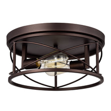 Load image into Gallery viewer, RADIANCE goods 2 Light Rubbed Bronze Finish Flush Mount Ceiling Fixture 14&quot; Wide
