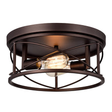 Load image into Gallery viewer, RADIANCE goods 2 Light Rubbed Bronze Finish Flush Mount Ceiling Fixture 14&quot; Wide
