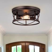 Load image into Gallery viewer, RADIANCE goods 2 Light Rubbed Bronze Finish Flush Mount Ceiling Fixture 14&quot; Wide
