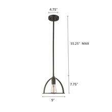 Load image into Gallery viewer, RADIANCE goods Industrial 1 Light Rubbed Bronze Ceiling Pendant 9&quot; Wide
