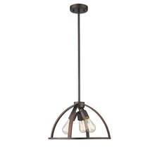 Load image into Gallery viewer, RADIANCE goods Industrial 3 Light Rubbed Bronze Ceiling Pendant 16&quot; Wide
