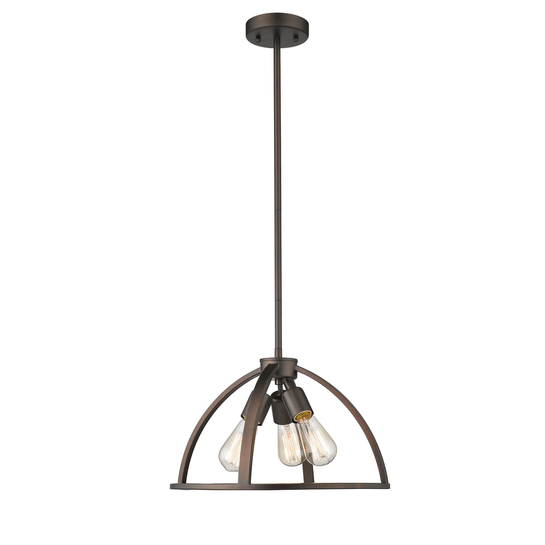 RADIANCE goods Industrial 3 Light Rubbed Bronze Ceiling Pendant 16
