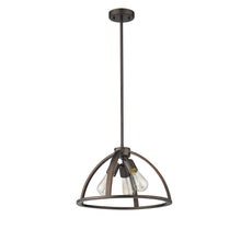 Load image into Gallery viewer, RADIANCE goods Industrial 3 Light Rubbed Bronze Ceiling Pendant 16&quot; Wide
