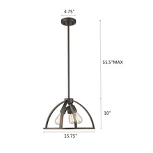 Load image into Gallery viewer, RADIANCE goods Industrial 3 Light Rubbed Bronze Ceiling Pendant 16&quot; Wide

