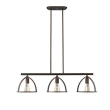 Load image into Gallery viewer, RADIANCE goods Industrial 3 Light Rubbed Bronze Island Pendant 35&quot; Wide
