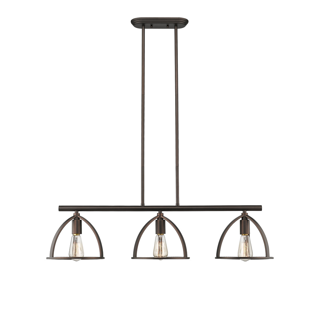 RADIANCE goods Industrial 3 Light Rubbed Bronze Island Pendant 35