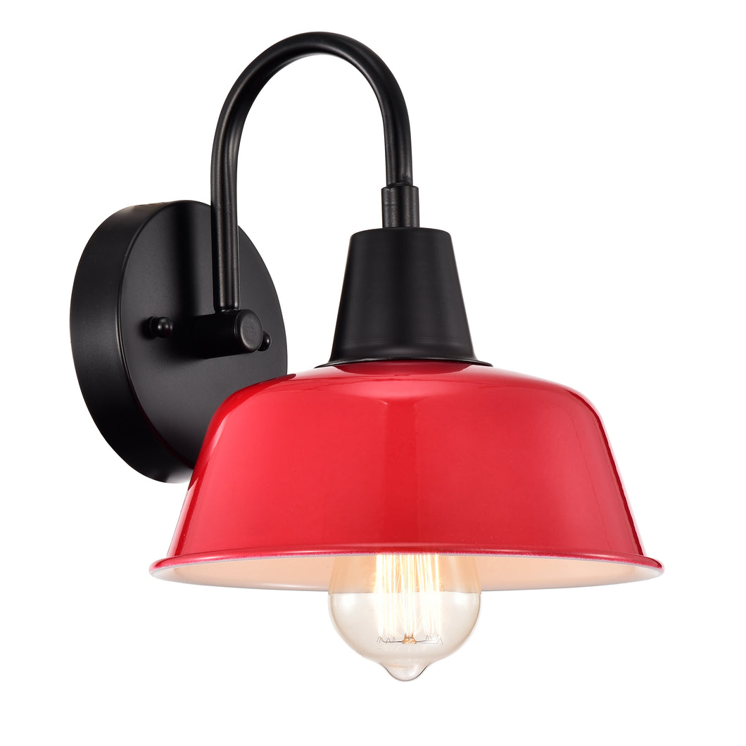 RADIANCE goods 1 Light Matte Black and Red Indoor Wall Sconce 9