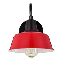 Load image into Gallery viewer, RADIANCE goods 1 Light Matte Black and Red Indoor Wall Sconce 9&quot; Wide
