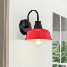 Load image into Gallery viewer, RADIANCE goods 1 Light Matte Black and Red Indoor Wall Sconce 9&quot; Wide
