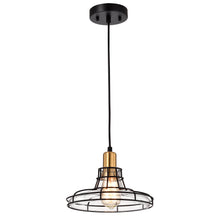 Load image into Gallery viewer, RADIANCE goods Transitional 1 Light Black/Brass Ceiling Pendant 10&quot; Wide
