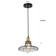 Load image into Gallery viewer, RADIANCE goods Transitional 1 Light Black/Brass Ceiling Pendant 10&quot; Wide
