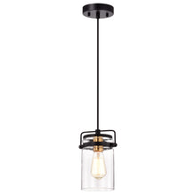 Load image into Gallery viewer, RADIANCE goods Transitional 1 Light Textured Black Ceiling Pendant 6&quot; Wide
