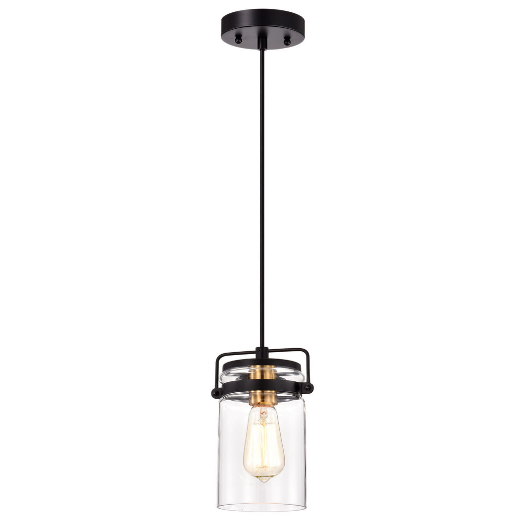 RADIANCE goods Transitional 1 Light Textured Black Ceiling Pendant 6