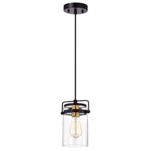 Load image into Gallery viewer, RADIANCE goods Transitional 1 Light Textured Black Ceiling Pendant 6&quot; Wide
