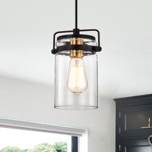 Load image into Gallery viewer, RADIANCE goods Transitional 1 Light Textured Black Ceiling Pendant 6&quot; Wide
