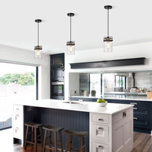 Load image into Gallery viewer, RADIANCE goods Transitional 1 Light Textured Black Ceiling Pendant 6&quot; Wide
