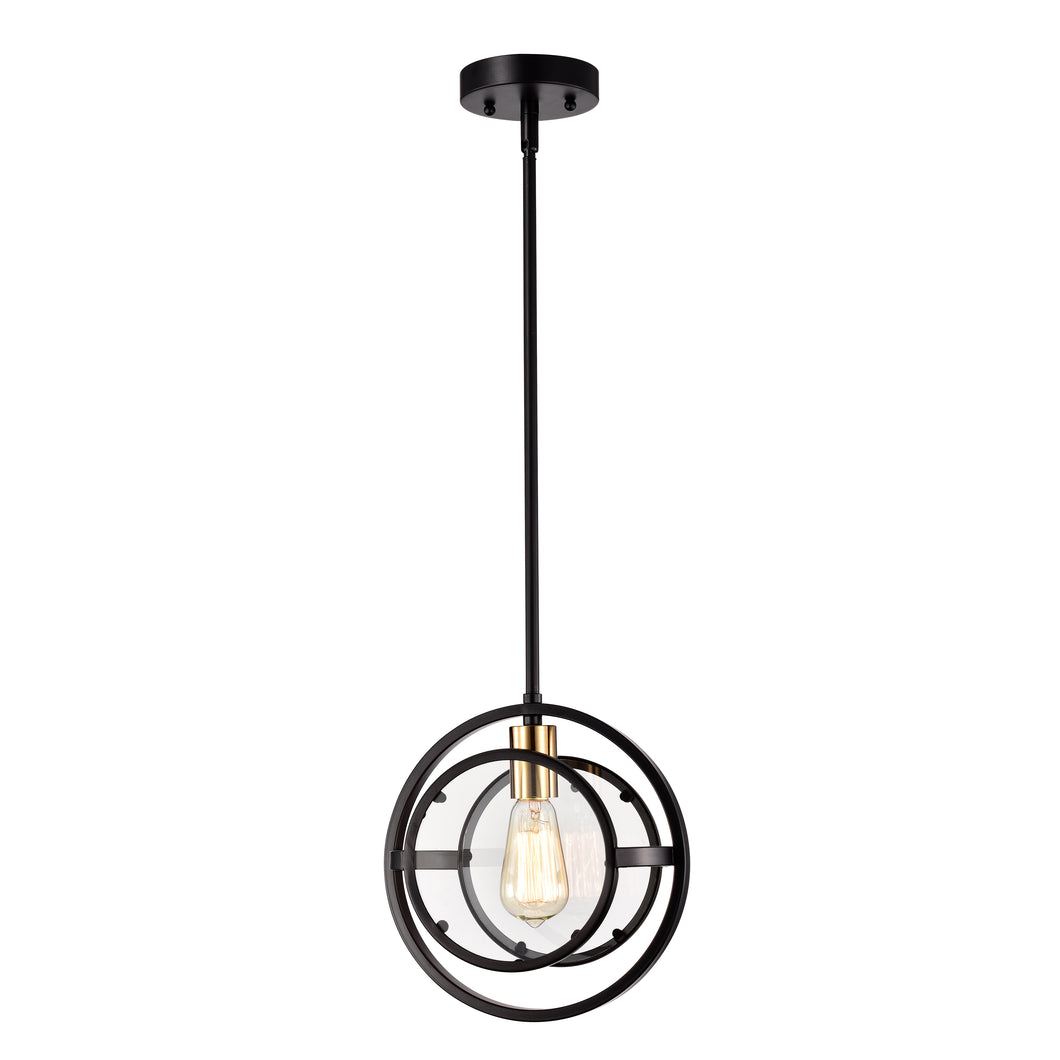 RADIANCE goods Transitional 1 Light Black/Brass Ceiling Pendant 10